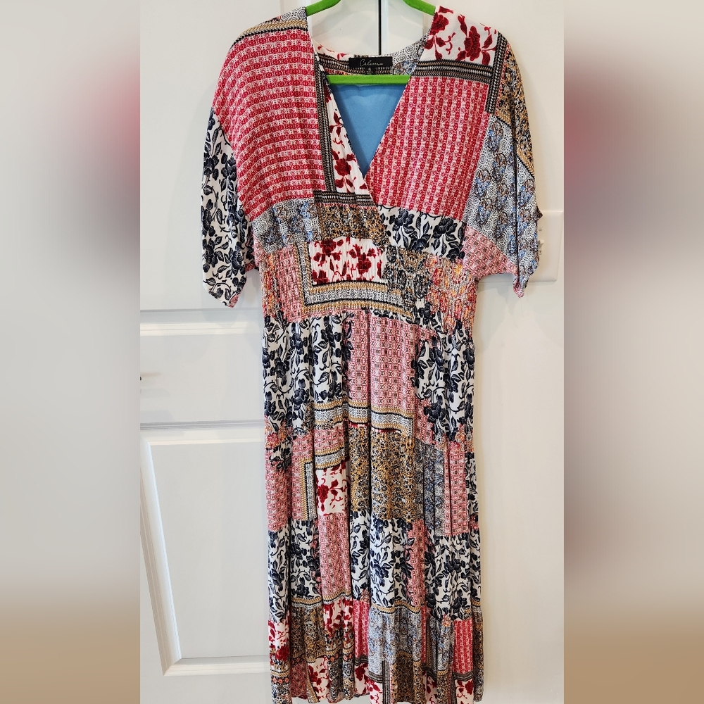 Patchwork Maxi Dress - Multicolor - image 1